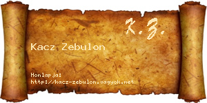 Kacz Zebulon névjegykártya